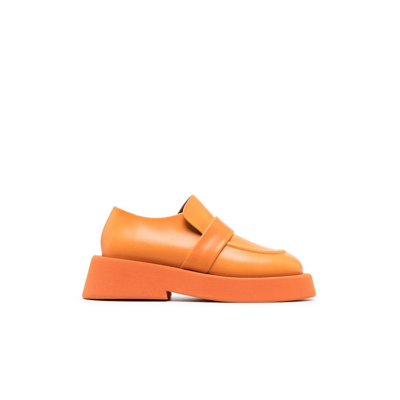 Shop Marsèll Orange Gommellone Square Toe Leather Loafers