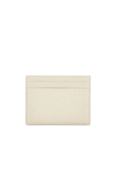 Shop Saint Laurent Credit Card Case In White