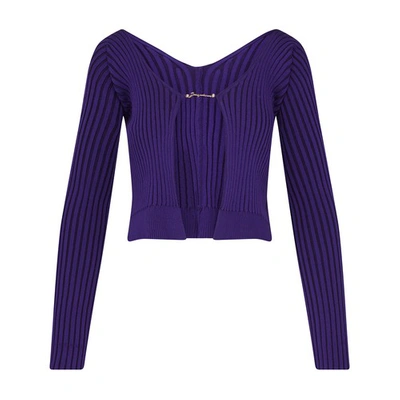 Shop Jacquemus Long Sleeve Top Pralu In Purple