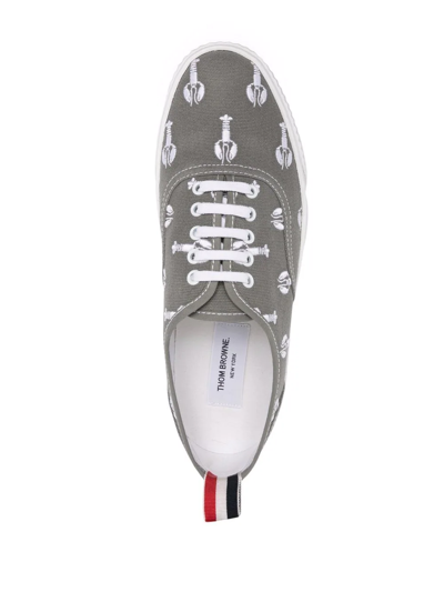 Thom Browne Heritage Low-top Sneakers In Grey