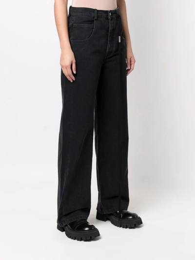 Shop Ann Demeulemeester High-rise Wide-leg Jeans In Black