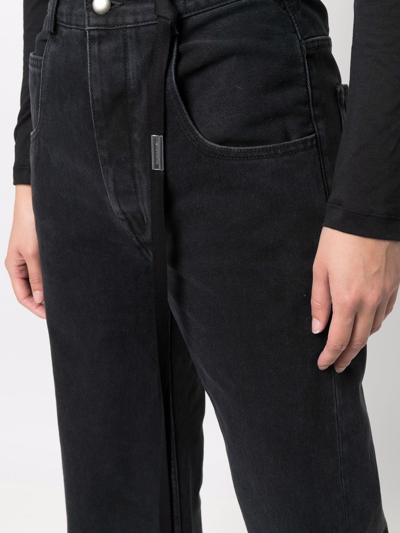 Shop Ann Demeulemeester High-rise Wide-leg Jeans In Black