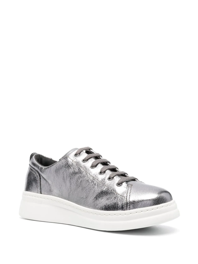 Camper Metallic Lace-up Low-top Sneakers In 灰色
