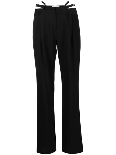 Shop Dion Lee Lingerie Straight-leg Wool Pants In Black