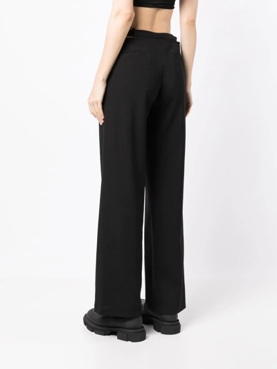 Shop Dion Lee Lingerie Straight-leg Wool Pants In Black