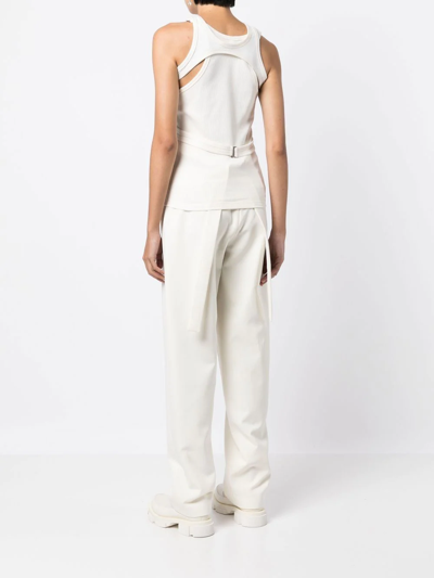 Shop Dion Lee Multilock Cotton Tank Top In Neutrals