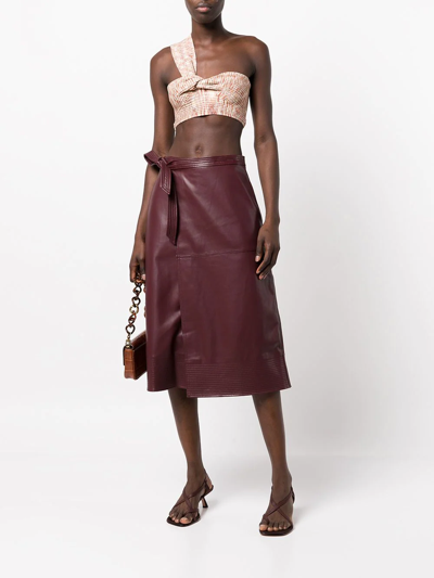 Jonathan Simkhai Bia Wrap-effect Paneled Vegan Leather Midi Skirt In ...