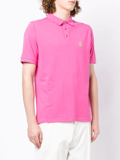Shop Pringle Of Scotland Heritage Golf Cotton Polo Shirt In Pink