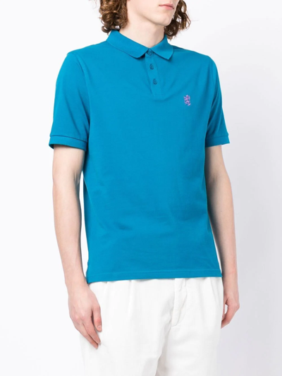 Shop Pringle Of Scotland Heritage Golf Cotton Polo Shirt In Blue
