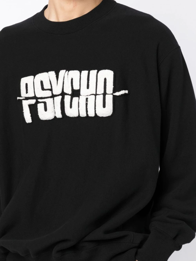 Shop Undercover X Psycho Appliqué Crew-neck Sweatshirt In Black