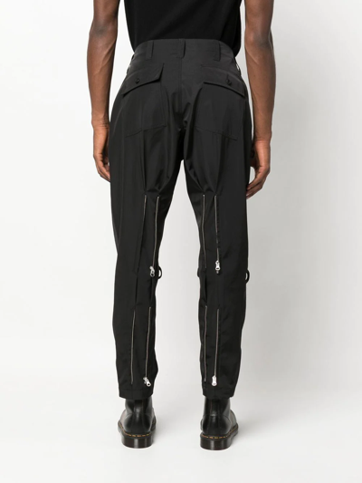 The Power For The People Zip-detail Drop-crotch Trousers In Black
