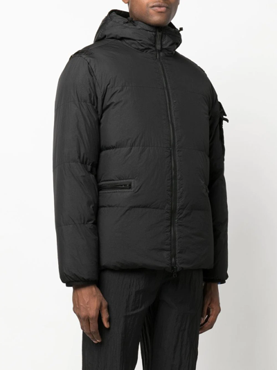 Shop Stone Island Compass-patch Puffer Jacket In Black
