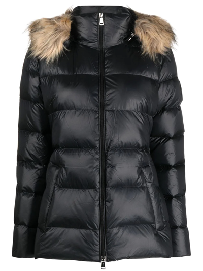 Shop Polo Ralph Lauren Belted Puffer Jacket In 黑色