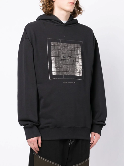 Shop A-cold-wall* Graphic Logo-print Hoodie In 黑色