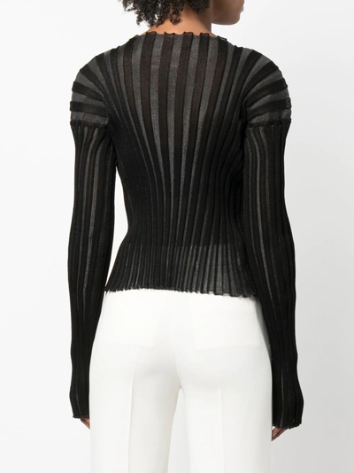 Shop A. Roege Hove Katrine Lace-up Knitted Top In Black
