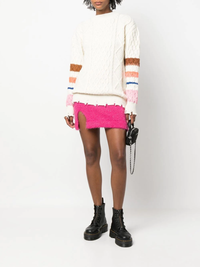 Shop Barrow Knitted Mini Skirt In 粉色