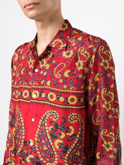 Shop Bode Paisley-print Shirt In 红色