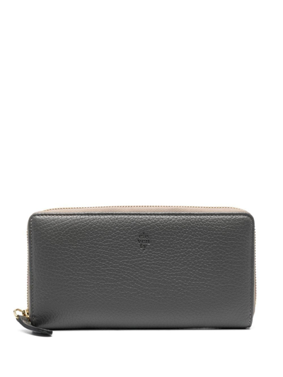 Shop Eleventy Debossed-logo Continental Wallet In Grey