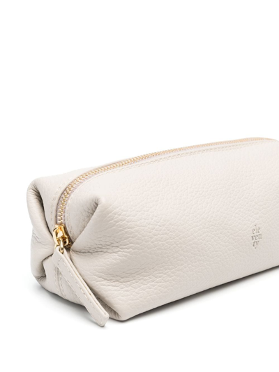 Eleventy Pebble-leather Pencil Case In Neutrals