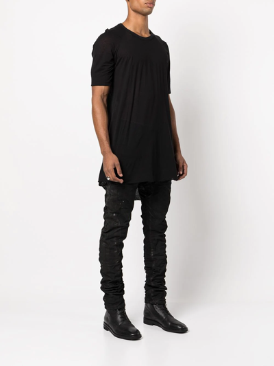 Shop Boris Bidjan Saberi Raglan-sleeve Cotton T-shirt In Black