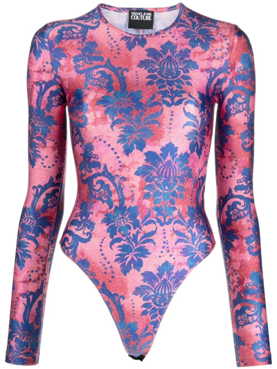Versace Jeans Couture Tapestry Couture Tapestry Couture Bodysuit In 粉色