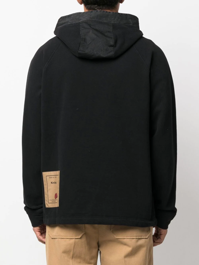 Ten C Pocket-detail Half-zip Hoodie In 黑色