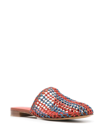 Ferragamo Ellas Mesh Flat Sandals In 橘色