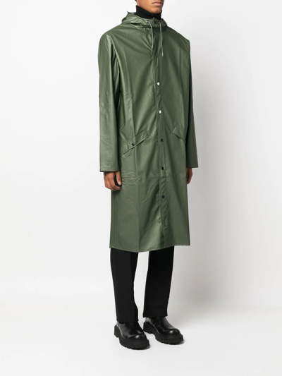 Rains Drawstring Hood Raincoat In 绿色