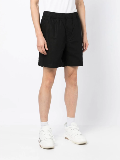 Shop Aape By A Bathing Ape Straight-leg Cotton Shorts In 黑色