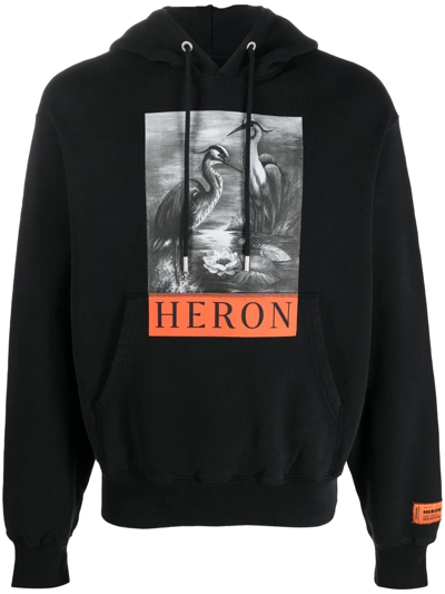 Shop Heron Preston Halftone Heron Hoodie In 黑色