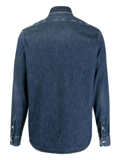 Shop Boglioli Denim Button-down Shirt In Blue