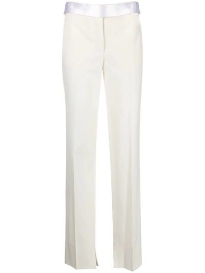 SATIN-WAISTBAND DETAIL TROUSERS