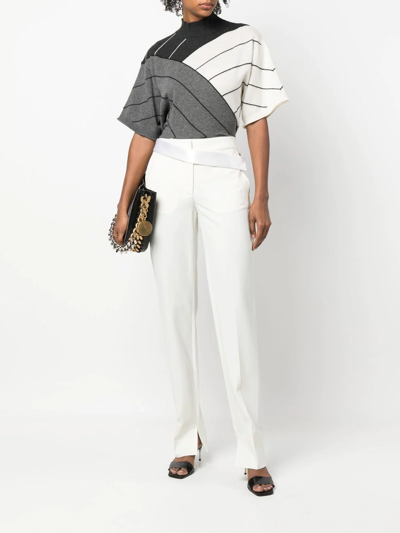 Stella Mccartney Satin-waistband Detail Trousers In 中性色