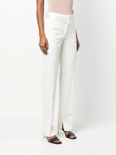 SATIN-WAISTBAND DETAIL TROUSERS