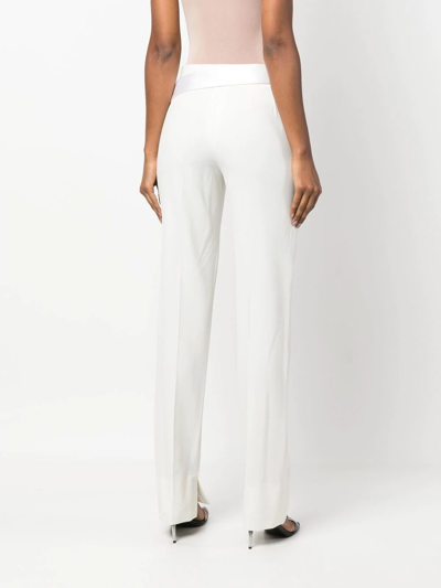 Shop Stella Mccartney Satin-waistband Detail Trousers In 中性色