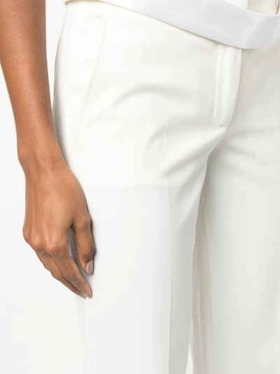 Shop Stella Mccartney Satin-waistband Detail Trousers In 中性色