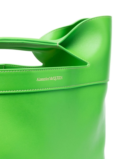 Alexander Mcqueen Bow Small Tote Bag In 绿色