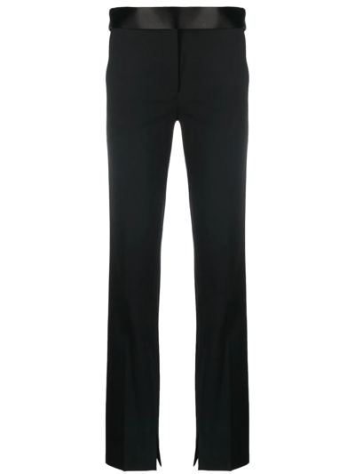 Shop Stella Mccartney Satin-waistband Detail Trousers In 黑色