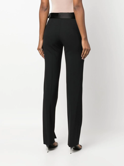 Stella Mccartney Satin-waistband Detail Trousers In 黑色