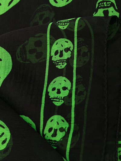 Shop Alexander Mcqueen Skull-print Silk Scarf In 黑色