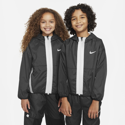Shop Nike Outdoor Play Big Kids' Oversized Woven Jacket In Black