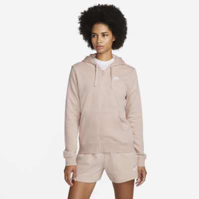 Shop Nike Women's  Sportswear Club Fleece Full-zip Hoodie In Pink