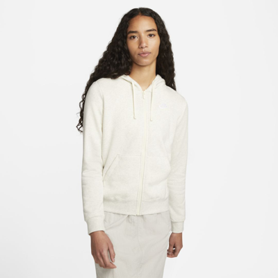 Shop Nike Women's  Sportswear Club Fleece Full-zip Hoodie In Brown