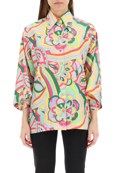 Shop Dolce & Gabbana 60s Print Silk Shirt In Multicolor