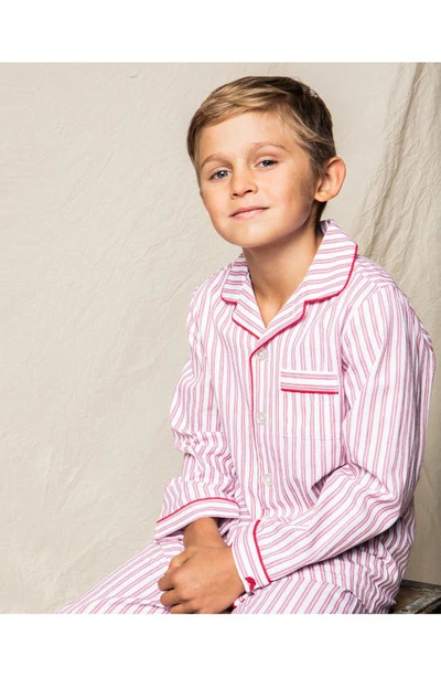 Shop Petite Plume Kids' Red Ticking Two-piece Pajamas