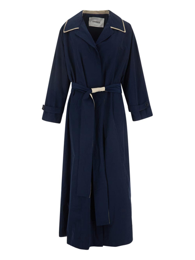 Shop Ombra Double Trench Jacket In Blue