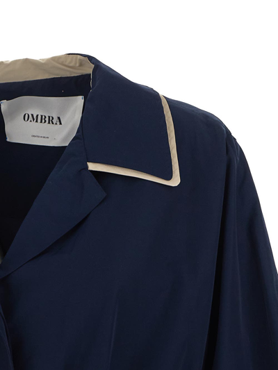 Shop Ombra Double Trench Jacket In Blue