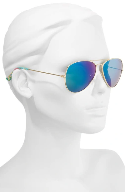 Shop Lilly Pulitzerr Lexy 59mm Polarized Aviator Sunglasses In Blue