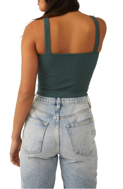 Free People Intimately Fp Solid Rib Brami Crop Top In Jaded