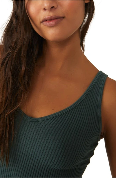Free People Intimately Fp Solid Rib Brami Crop Top In Jaded